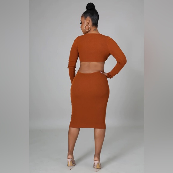 Hit Me Up Boo Mini Dress - Rust - Picture 5 of 5